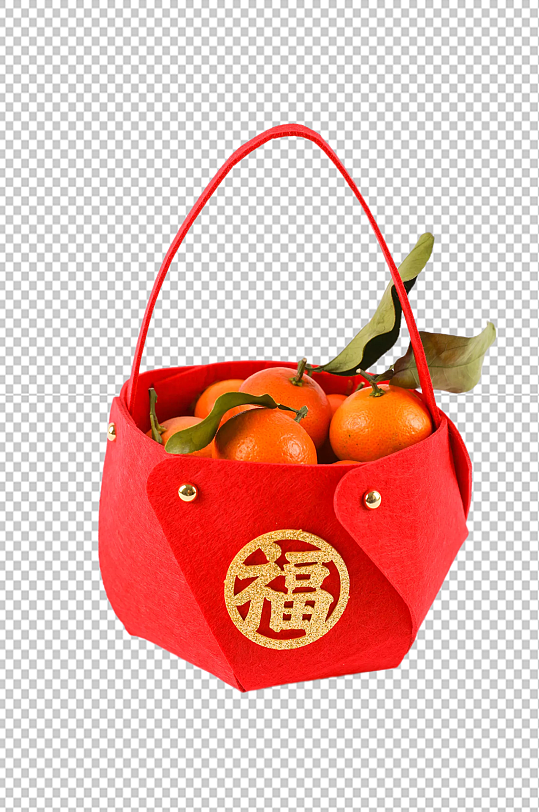水果橘子福字春节物品摄影图PNG免抠元素