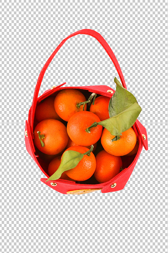 水果篮橘子春节物品摄影图PNG免抠元素