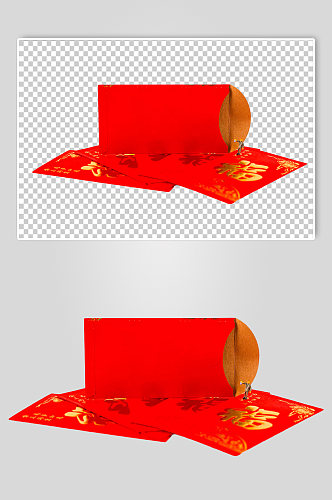 红包微距小人春节物品摄影图PNG免抠元素