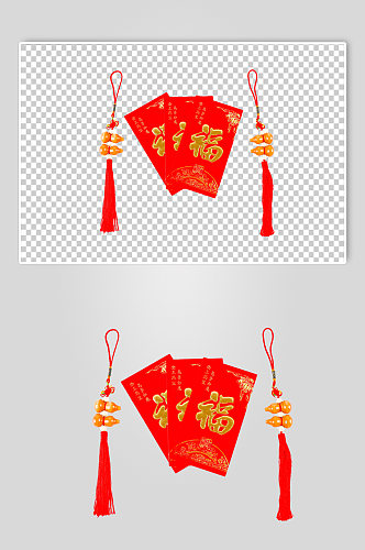 红包中国结春节物品摄影图PNG免抠元素