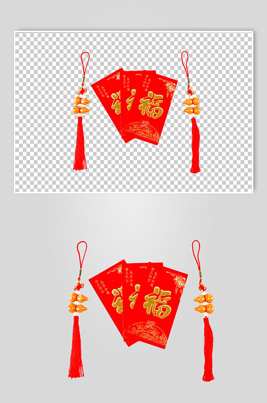 红包中国结春节物品摄影图PNG免抠元素