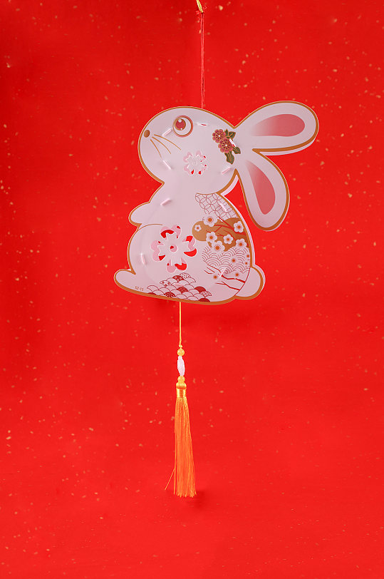 兔子灯笼提灯春节物品元素背景摄影图片