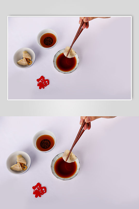 新年饺子春节物品元素背景摄影图片