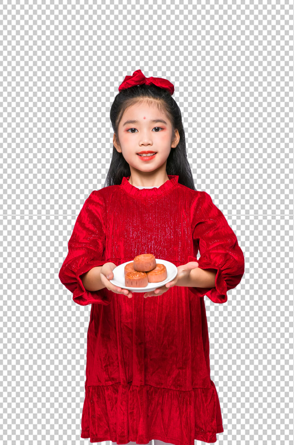 新年水果篮兔年儿童人物免抠PNG摄影图片素材