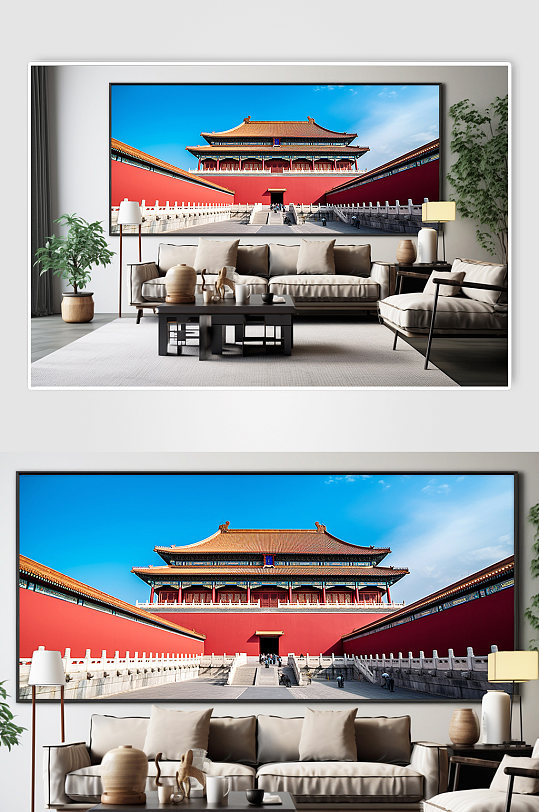中国北京旅游景点风景建筑故宫组合装饰画-众图网