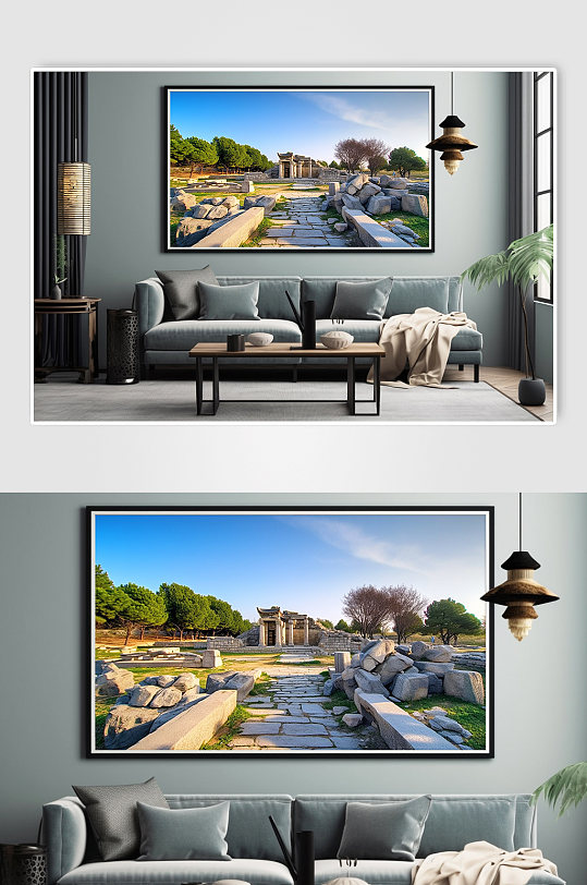 北京圆明园旅游景点风景中国古建筑装饰画-众图网