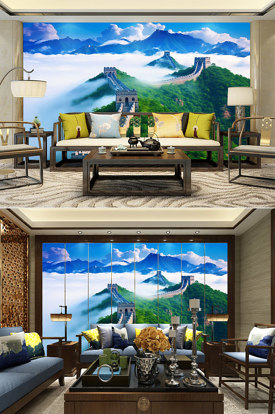 大气长城风景北京长城装饰画电视背景墙-众图网