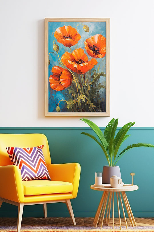 高端复古鲜花挂画花卉油画肌理感装饰画-众图网