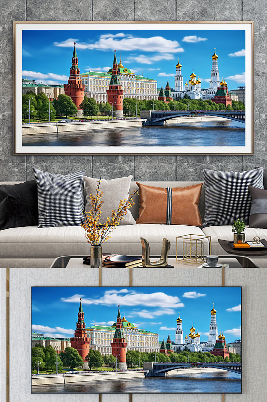 圣巴西尔大教堂俄罗斯国外城市地标装饰画-众图网