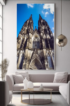 欧洲德国科隆大教堂国外城市地标装饰画