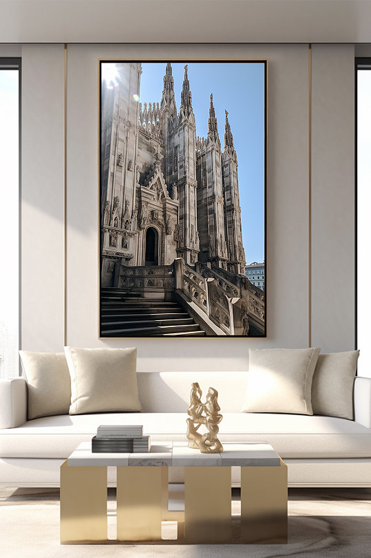 意大利米兰大教堂城市地标装饰画