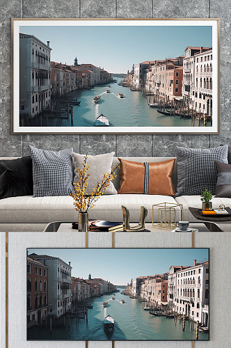 欧洲意大利威尼斯大运河城市地标装饰画