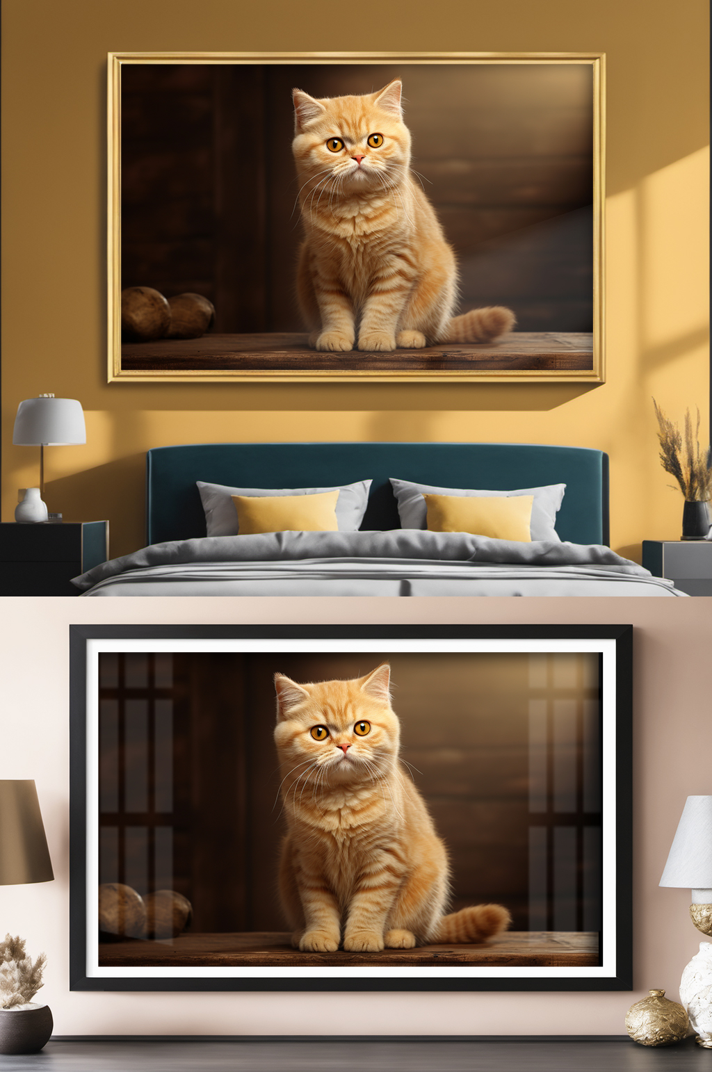 超清插画橘猫猫咪小猫宠物装饰画素材