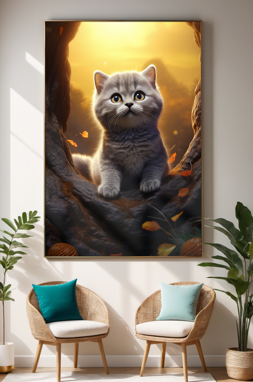 超清插画小奶猫猫咪小猫宠物装饰画素材