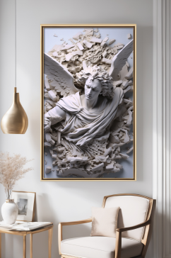 天使创意表现石膏雕塑模型欧美风装饰画