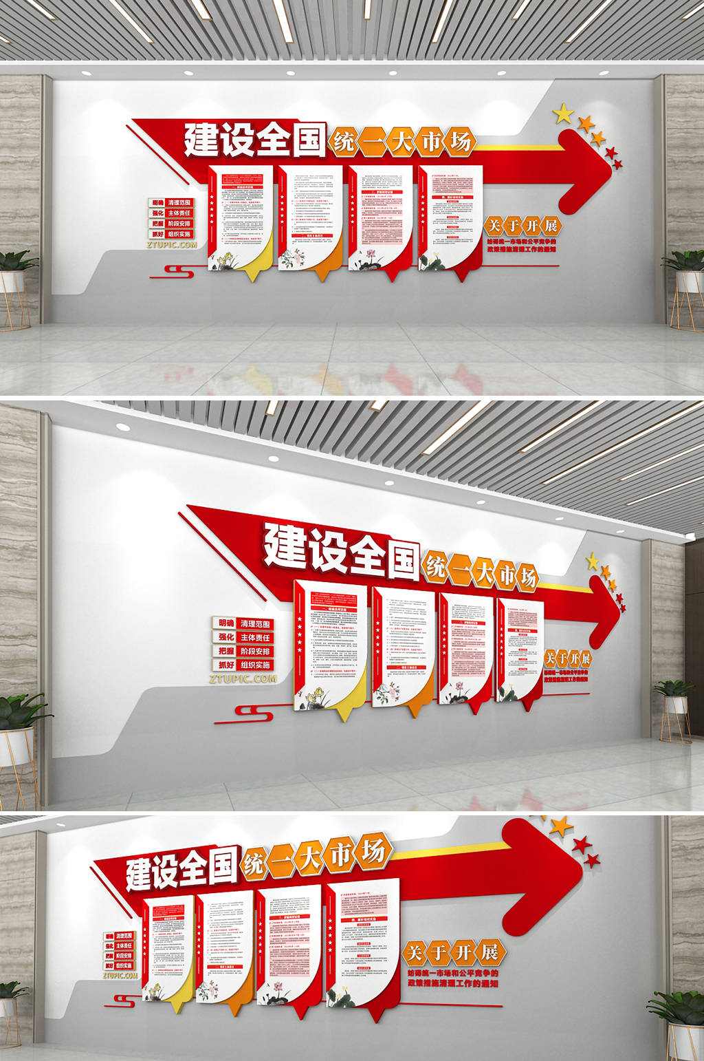 推動(dòng)全國(guó)統(tǒng)一大市場(chǎng)建設(shè)黨建文化墻素材
