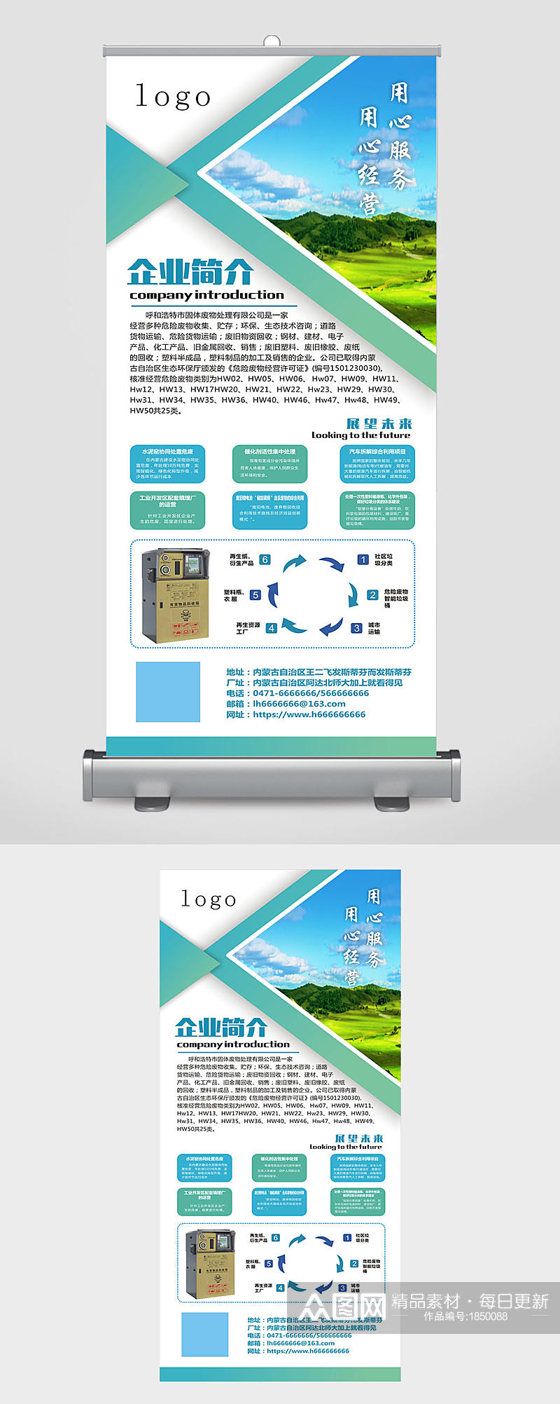 你不用看的企业简介环保展架素材