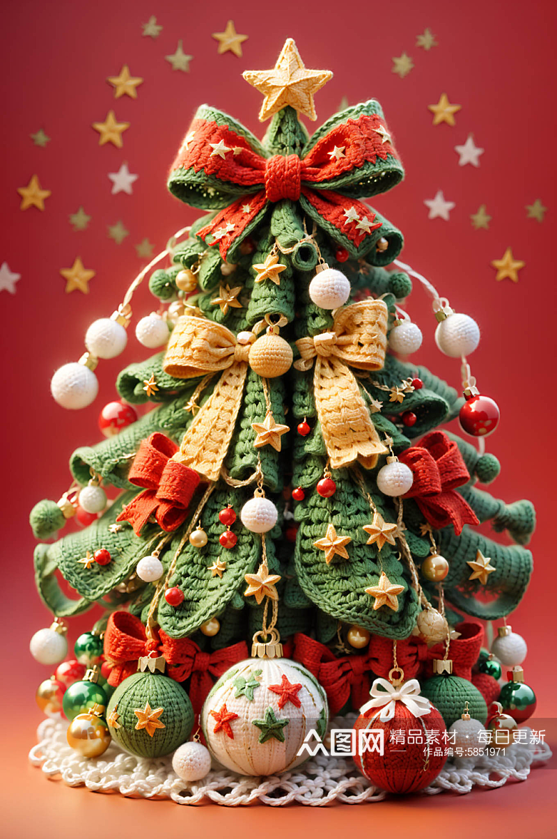 可爱卡通圣诞树圣诞袜毛绒元素素材