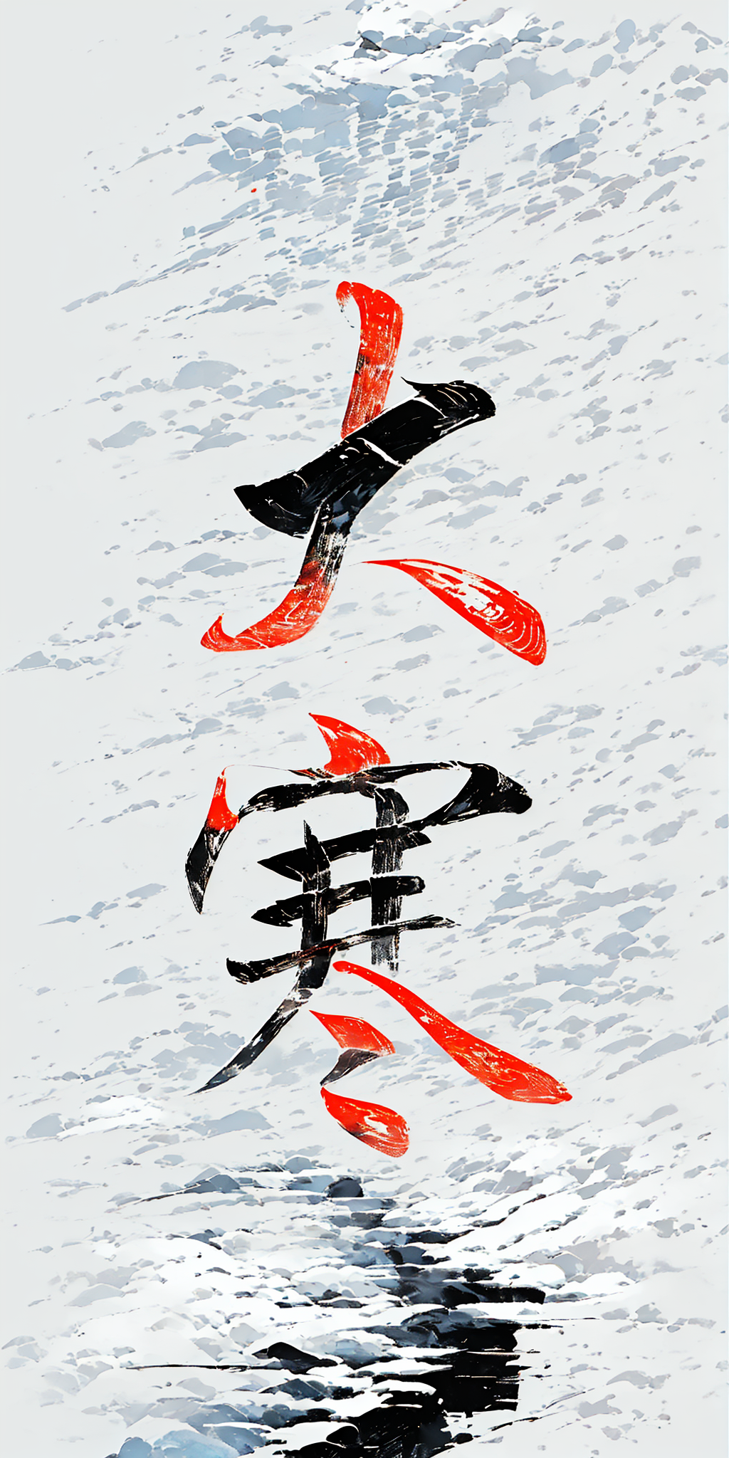 传统节气大寒书法字体插画素材