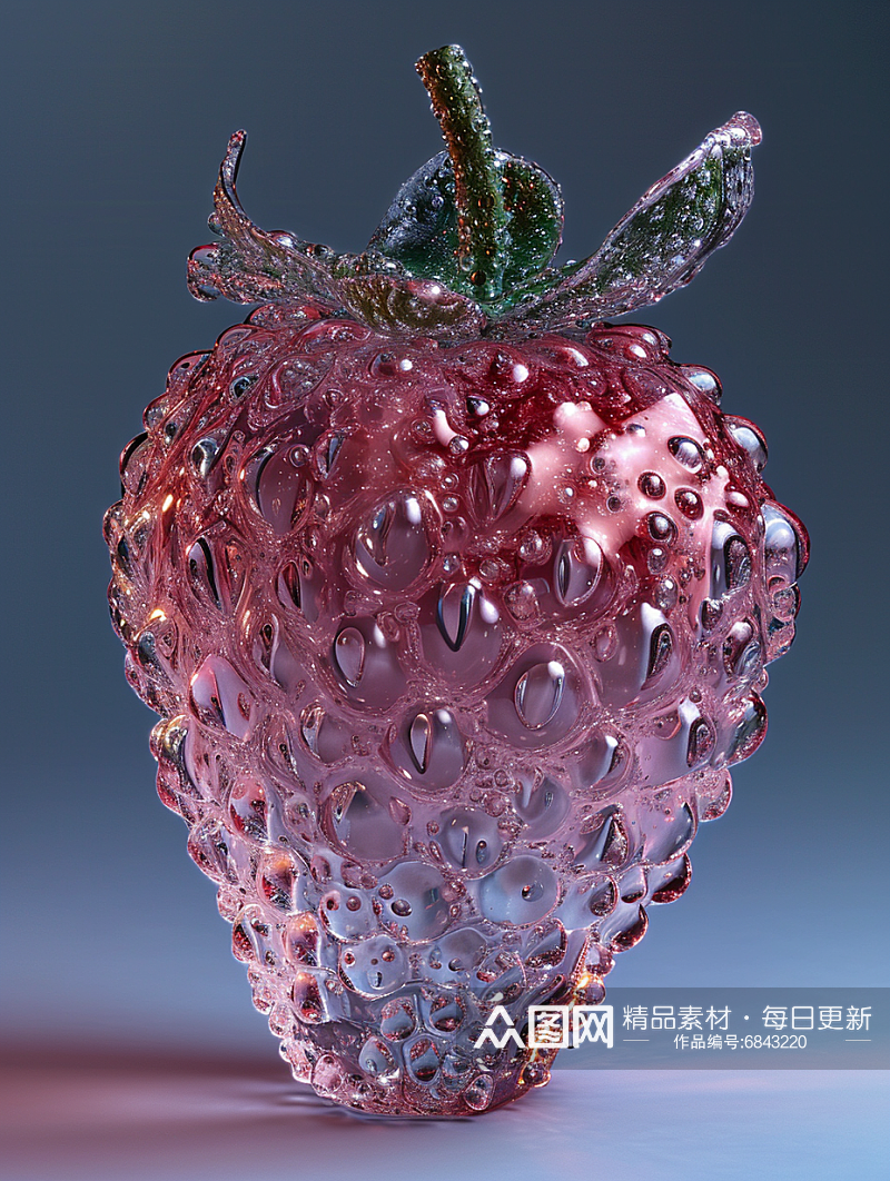 精致透明水晶水果造型摄影素材