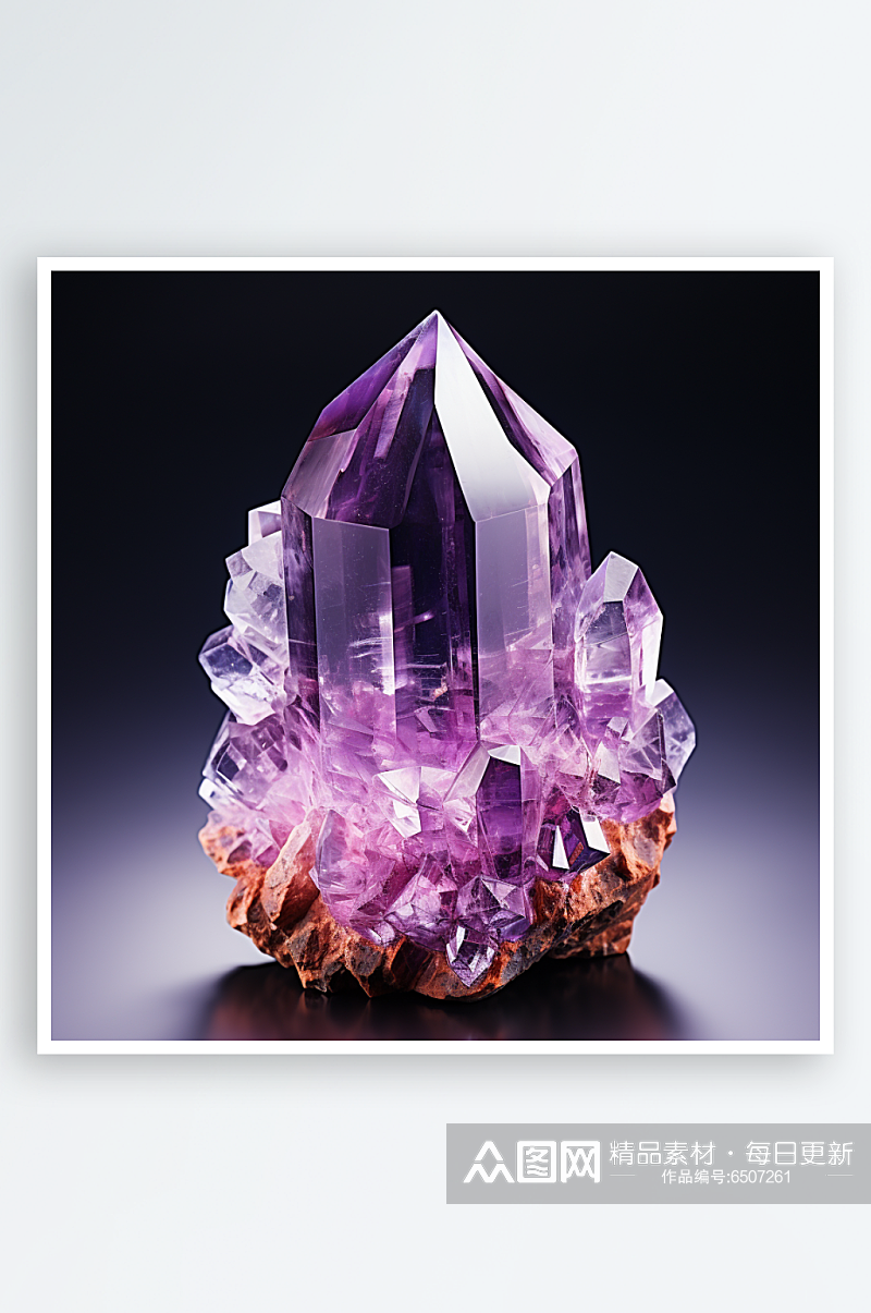 精美精致紫水晶原石摄影图素材
