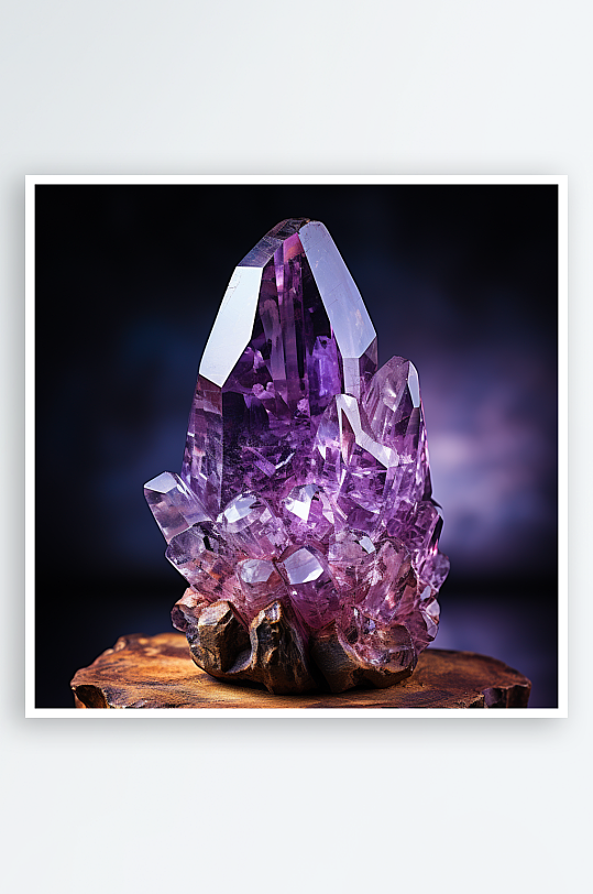 精美精致紫水晶原石摄影图
