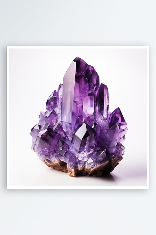 精美精致紫水晶原石摄影图