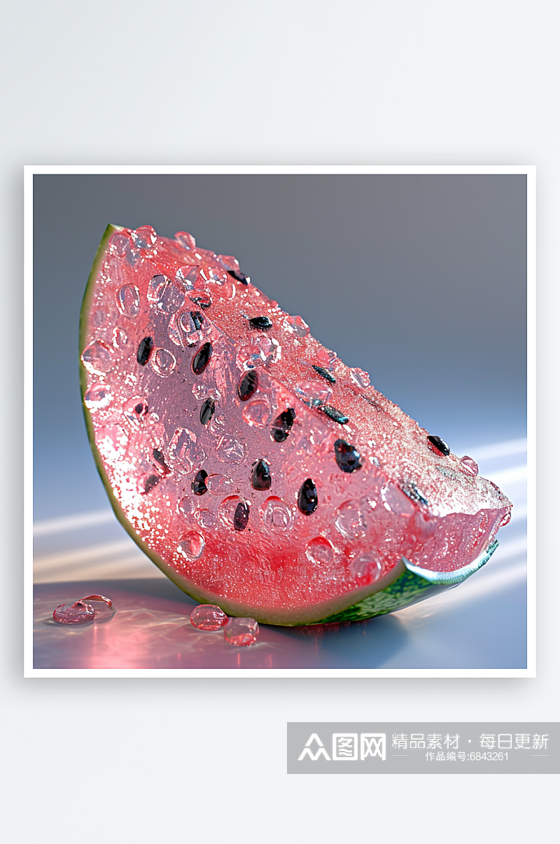 精致透明水晶水果造型摄影素材