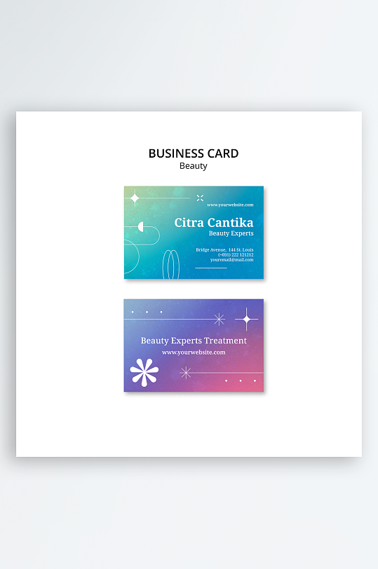 小清新名片设计模版-众图网