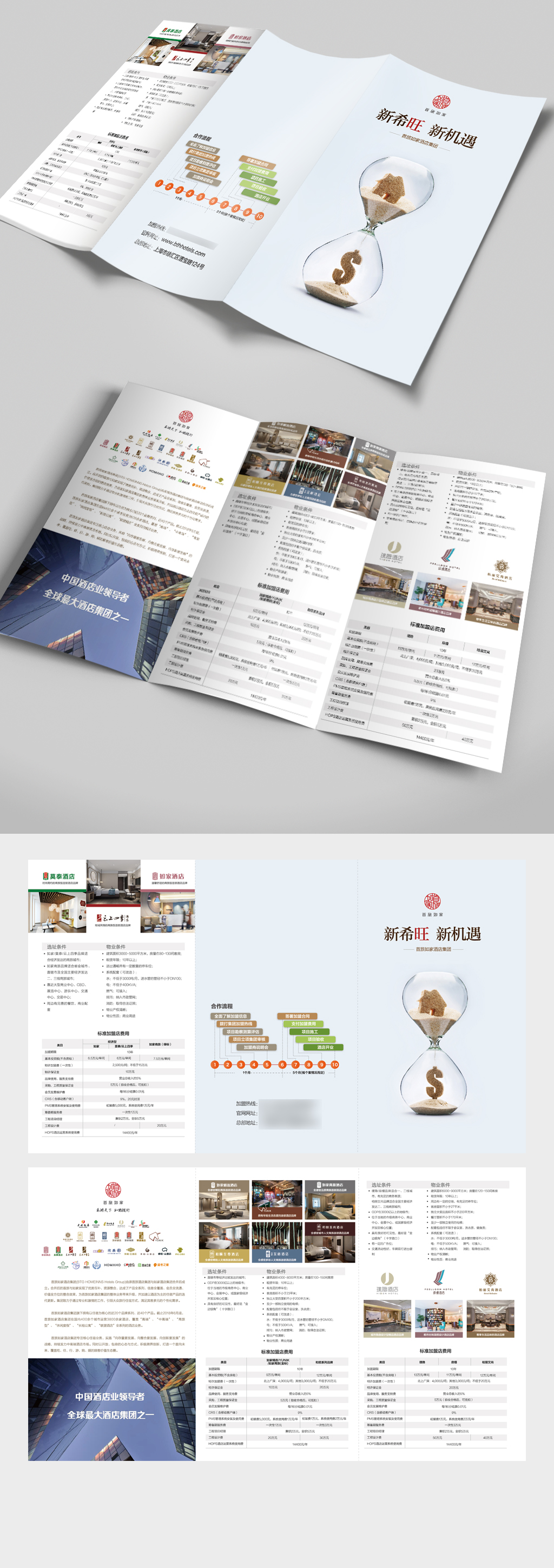 酒店商务招商三折页素材