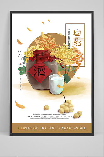 中国风传统节日白露节海报