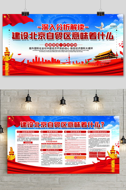 北京自贸区党建建设宣传展板