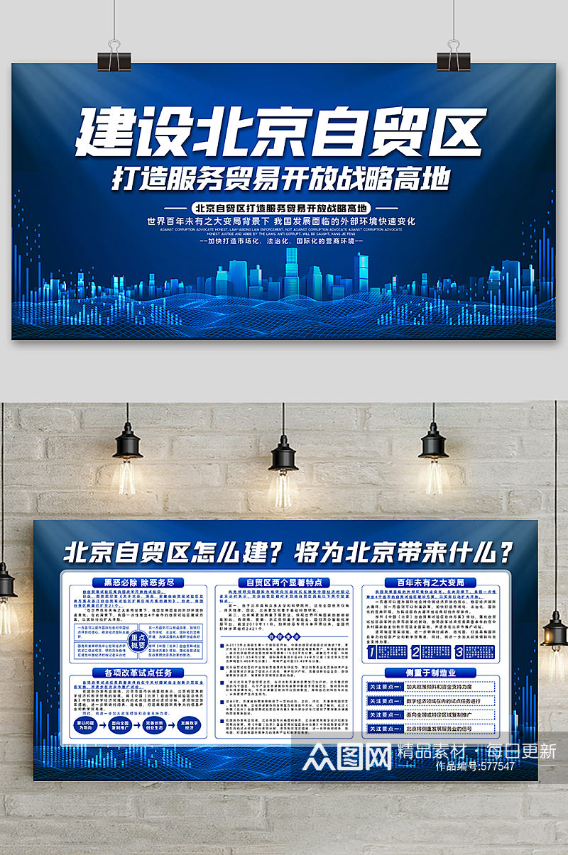 蓝色经济北京自贸区科普宣传展板素材