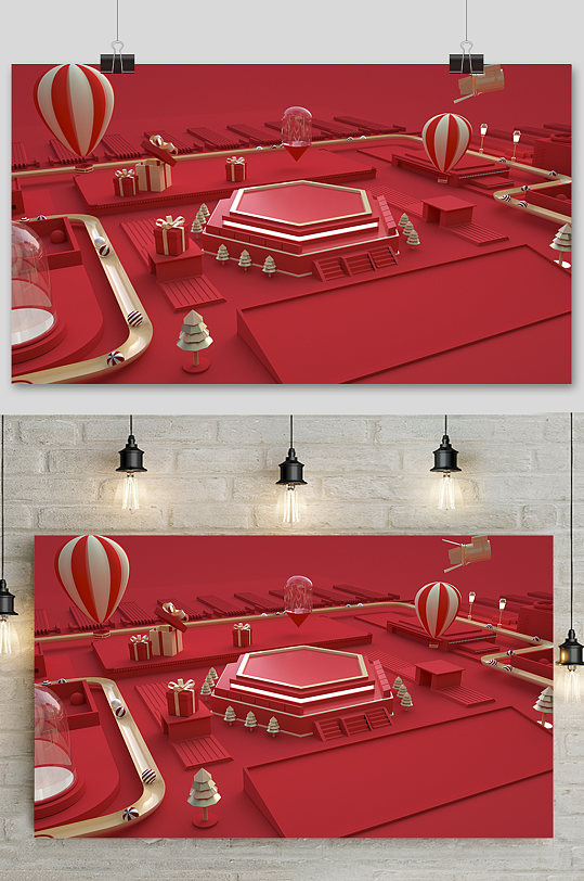 c4d电商场景元素设计-众图网