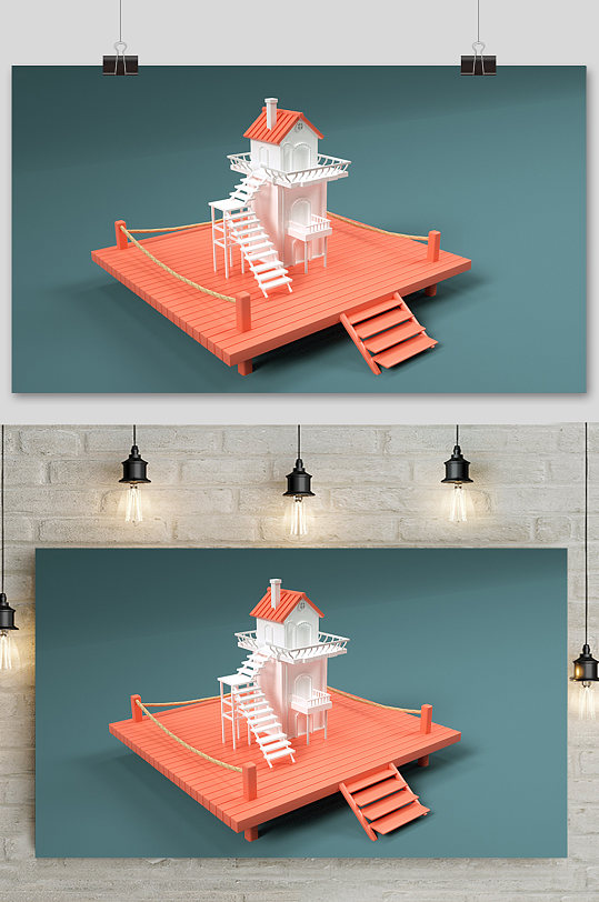 c4d电商场景元素设计-众图网