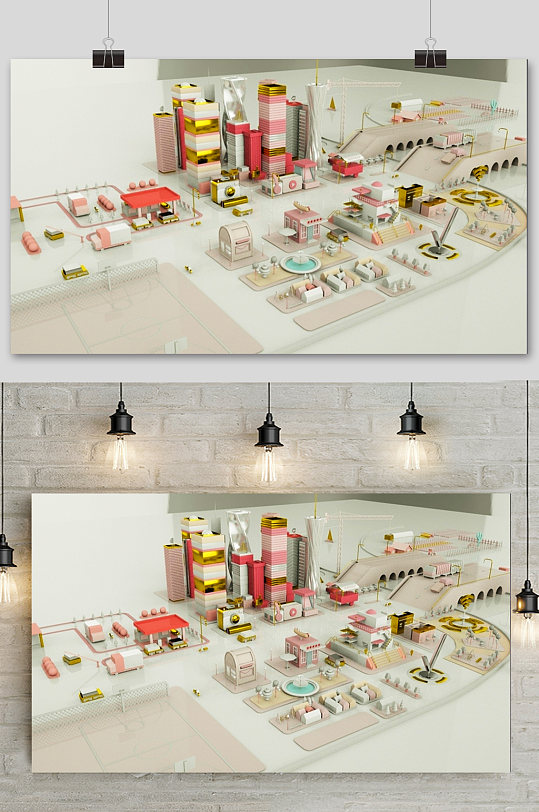 c4d电商场景元素设计-众图网