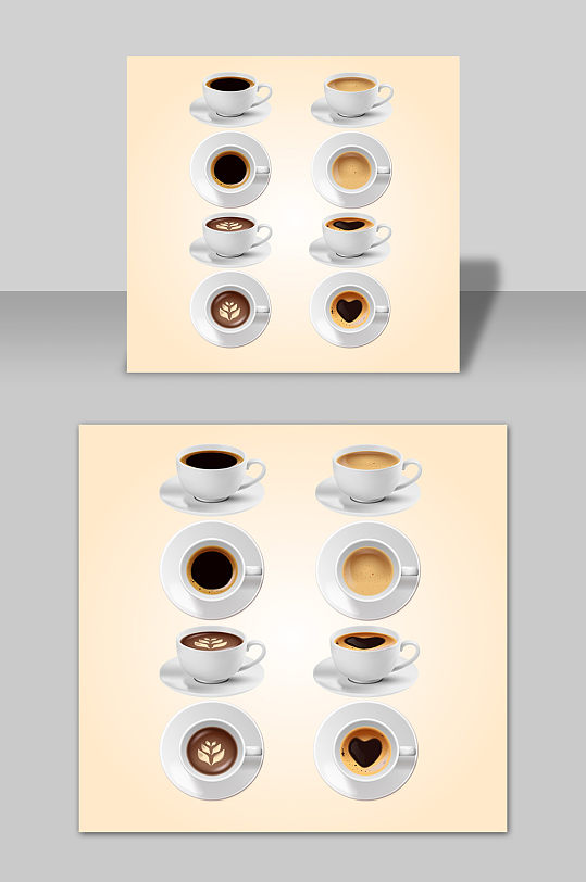 手绘西餐厅咖啡配图图标矢量元素