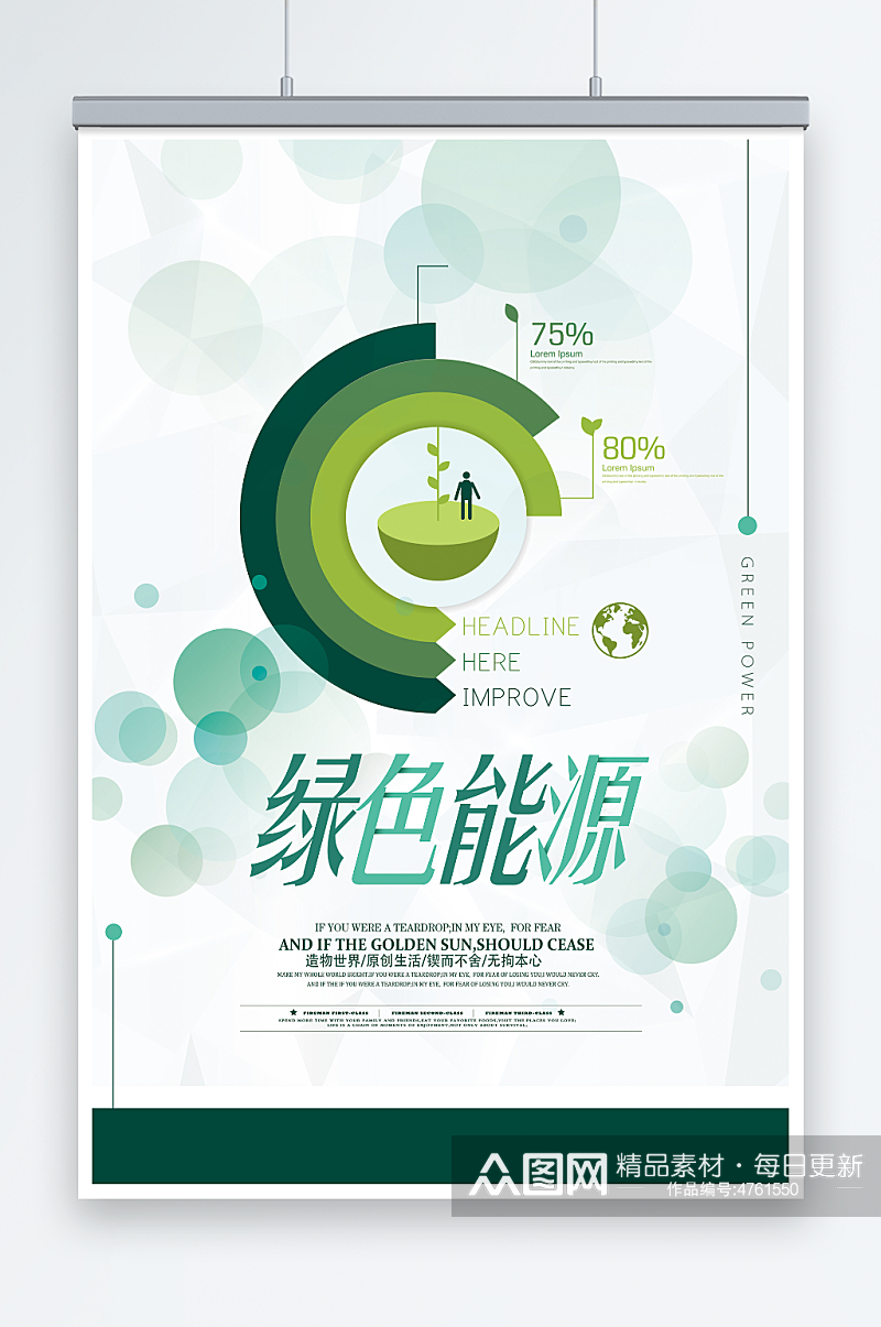 创意绿色能源环保宣传海报素材