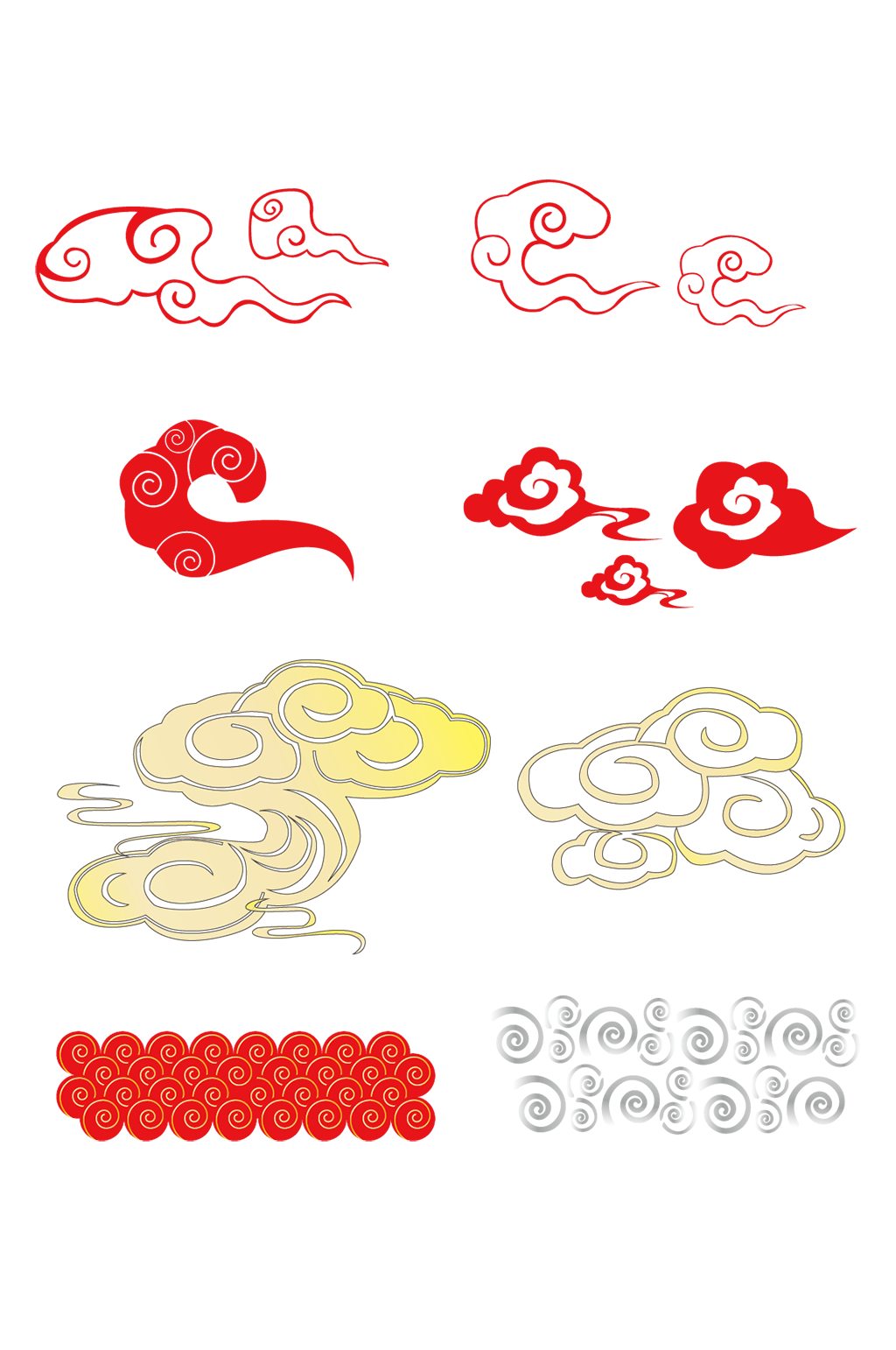 中国风底纹云纹免扣元素素材