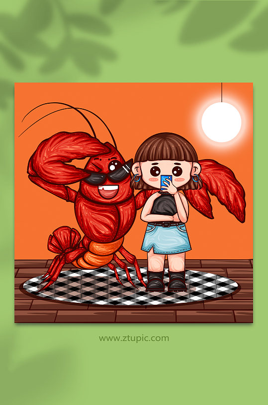 众图网夏季小龙虾美食插画