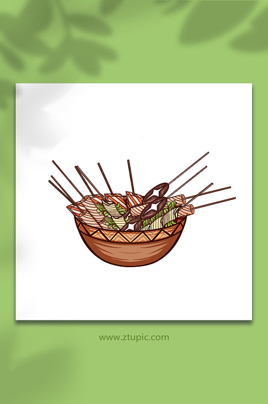 火锅国潮风夏季美食元素