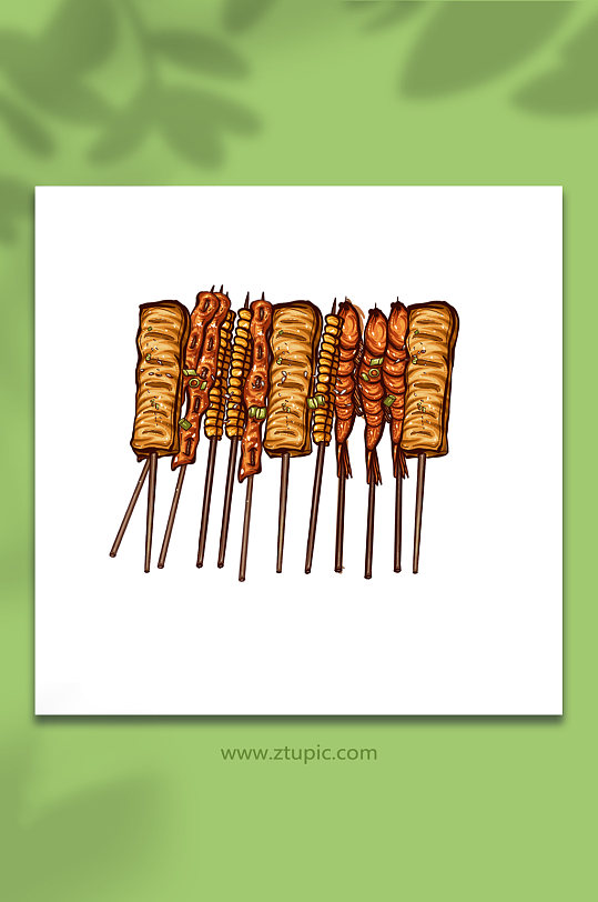 炸串手绘海报图片-炸串手绘海报设计素材-炸串手绘海报模板下载