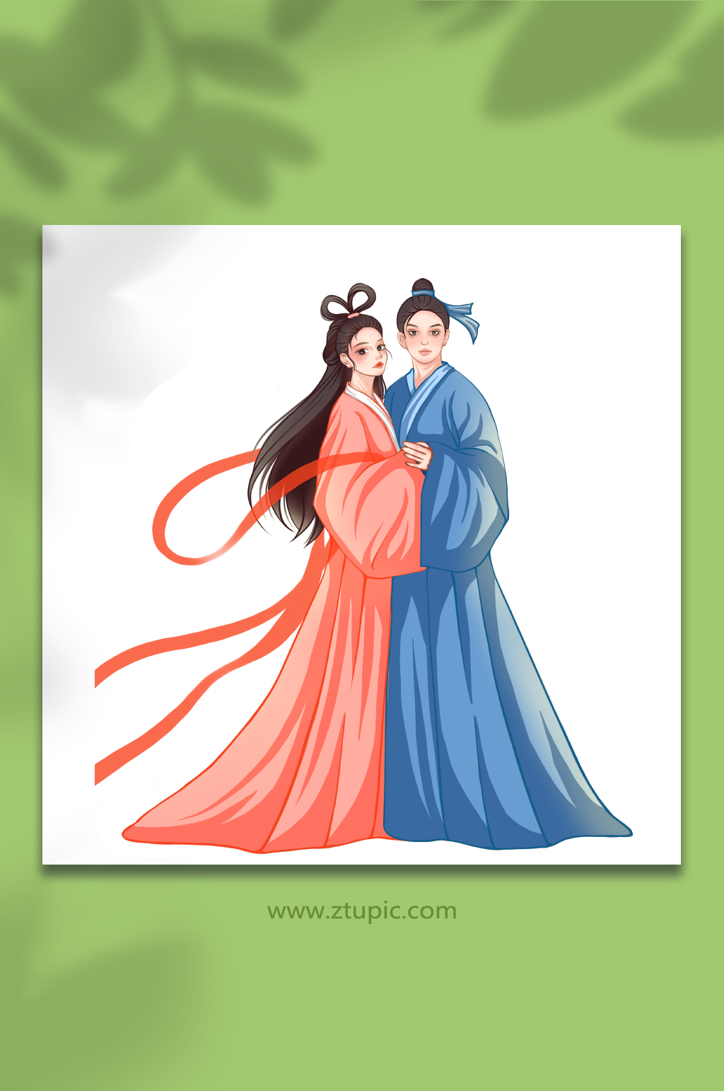 牛郎织女人物免扣元素素材