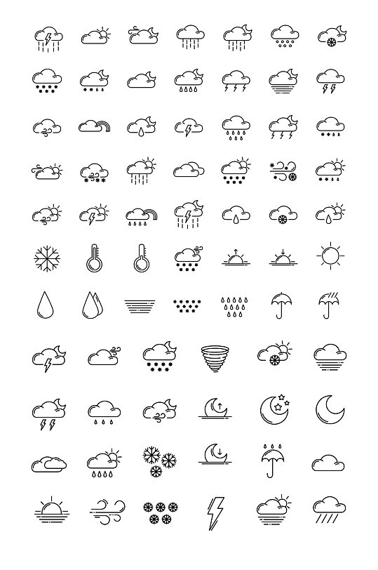 天气预报图标矢量素材