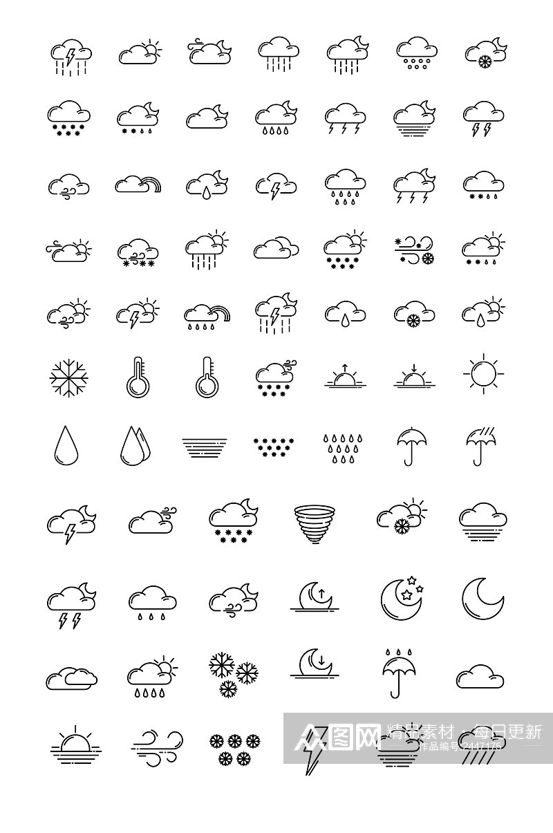 天气预报图标矢量素材素材