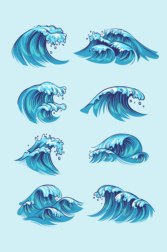 海浪素材浪花png矢量素材