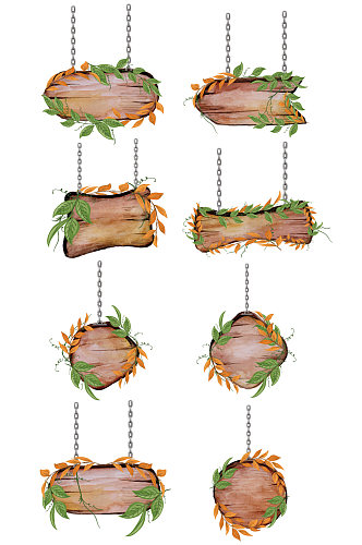 木牌木头标牌指示牌矢量元素