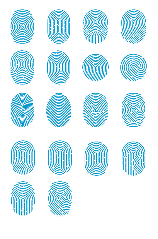 指纹标识矢量素材