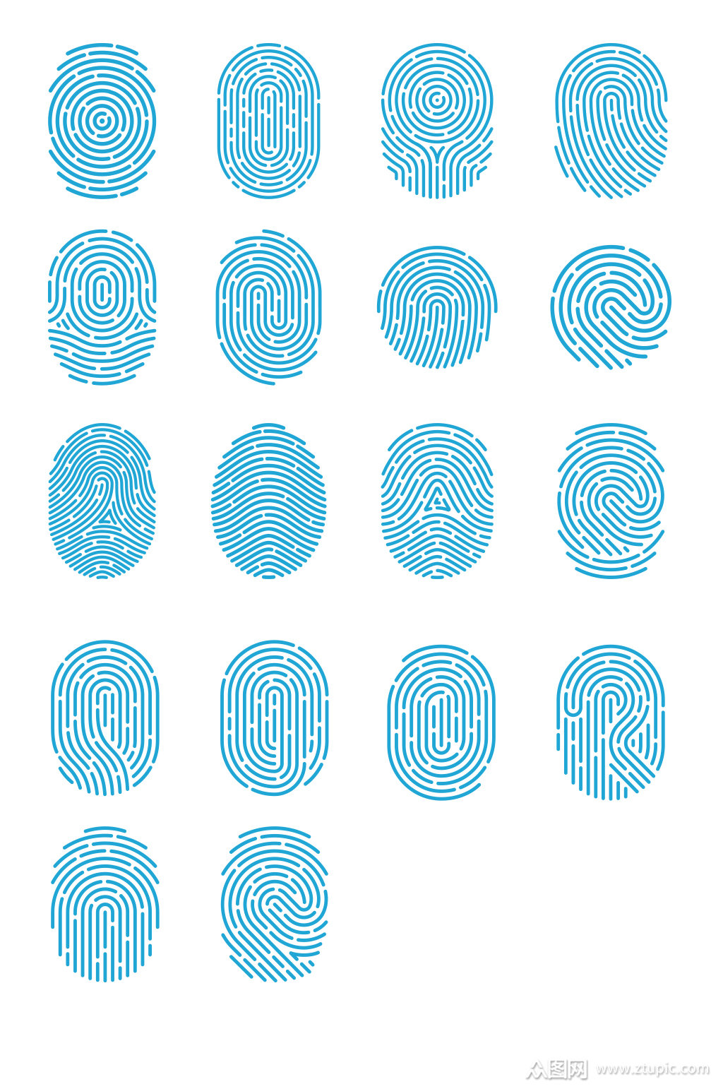 指纹标识矢量素材素材