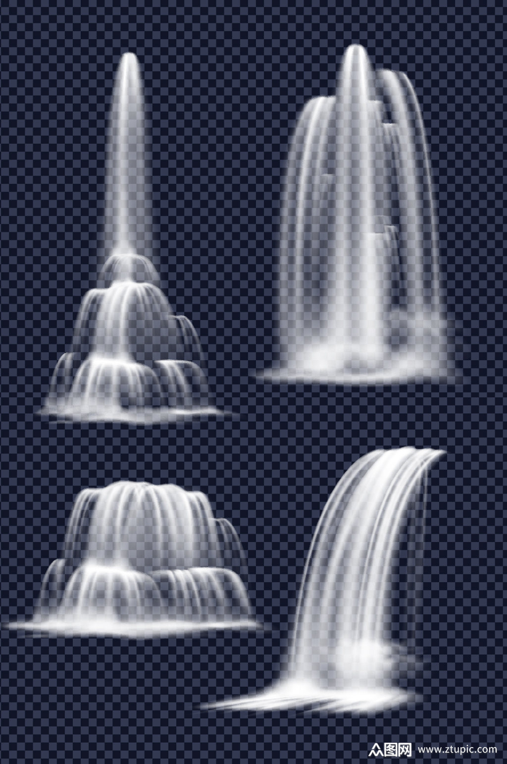 瀑布喷泉免抠素材